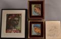 Josef Presser American 19071967 Three Framed Portrait Heads Profile of a Girl Profile of a Boy