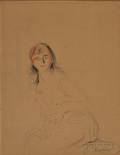 French School 19th Century Sketch of a Seated Nude