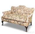 Queen Annestyle Carved and Upholstered Mahogany Settee