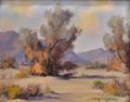 Eva Worcester American 18921970 Desert Landscape with Foreground Trees