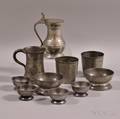 Ten Pewter Tableware Items