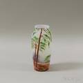 French Frosted and Enameled Glass Vase
