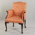 George IIIstyle Upholstered and Carved Mahogany Armchair