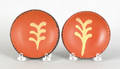 Pair of miniature redware pie plates 19th c