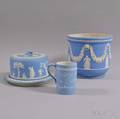 Three Wedgwood Light Blue Jasper Items