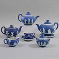 Eight Wedgwood and Adams Dark Blue Jasper Items