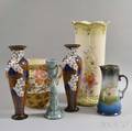 Six Large Royal Bonn Mostly Floraldecorated Ceramic Items