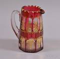 Cranberry Cuttoclear Glass Pitcher