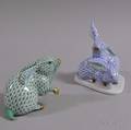 Two Herend Porcelain Rabbit Figures