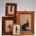 Three Framed Silhouettes and a Profile Portrait