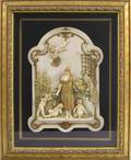German Giltframed Porcelain Wall Plaque