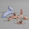 Six Herend Porcelain Animal Figures
