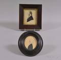 Two Framed Watercolor Profile Portrait Miniatures