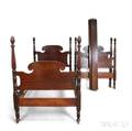 Pair of Federalstyle Carved Mahogany Twin Poster Beds