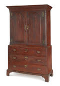 New Jersey Chippendale gumwood linen press ca 1780