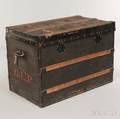 Louis Vuitton Black Leather Steamer Trunk