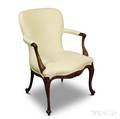 French Provincialstyle Carved Fruitwood Fauteuil