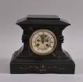 French Black Slate Mantel Clock