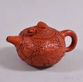 Yixing Teapot with Faux Cinnabar Exterior