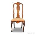 Dutch Rococostyle Marquetry Mahogany Side Chair