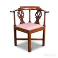Chippendalestyle Carved Mahogany Corner Chair