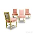 Set of Four Louis XVIstyle Painted and Upholstered Side Chairs
