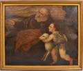 Continental School 17th Century Style Infant St John the Baptist with Lamb and Elder Possibly Zechariah