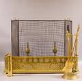 Group of Brass Fireplace Accessories