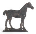 Cast iron horse form windmill weight early 20th c