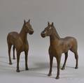 Pair of Painted Cast Iron Horses