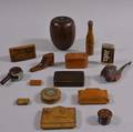 Fifteen Turned and Carved Snuff Boxes