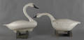 Two carved and painted swan decoy early 20th c