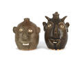 Two Georgia stoneware face jugs by David and Reggie Meaders