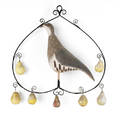 English painted iron and tin partridge in a pear tree ornament