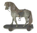 Carved and painted horse riding toy 19th c