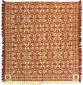 Red and white jacquard coverlet ca 1840