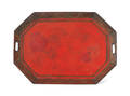 Large red tole tray