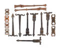 Group of wrought iron hinges