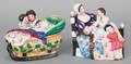 Two German porcelain figural inkwells late 19th c