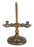 Oak table top adjustable candlestand 18th c