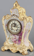 Large Ansonia porcelain mantel clock