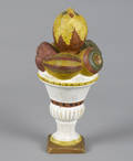 Pennsylvania painted chalkware fruit garniture 19th c