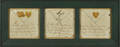 Three framed ink and watercolor valentines 19th c