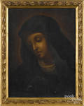 Oil on canvas portrait of the Virgin Mary