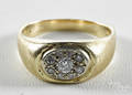 14K yellow gold ring with a cluster of round