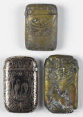Three Japanese mixed metal match vesta safes