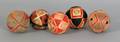 Five Pennsylvania sewing balls 19th c