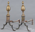 Pair of Federal lemon top andirons