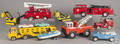 Seven pressed steel Tonka trucks