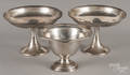 Three sterling silver compotes